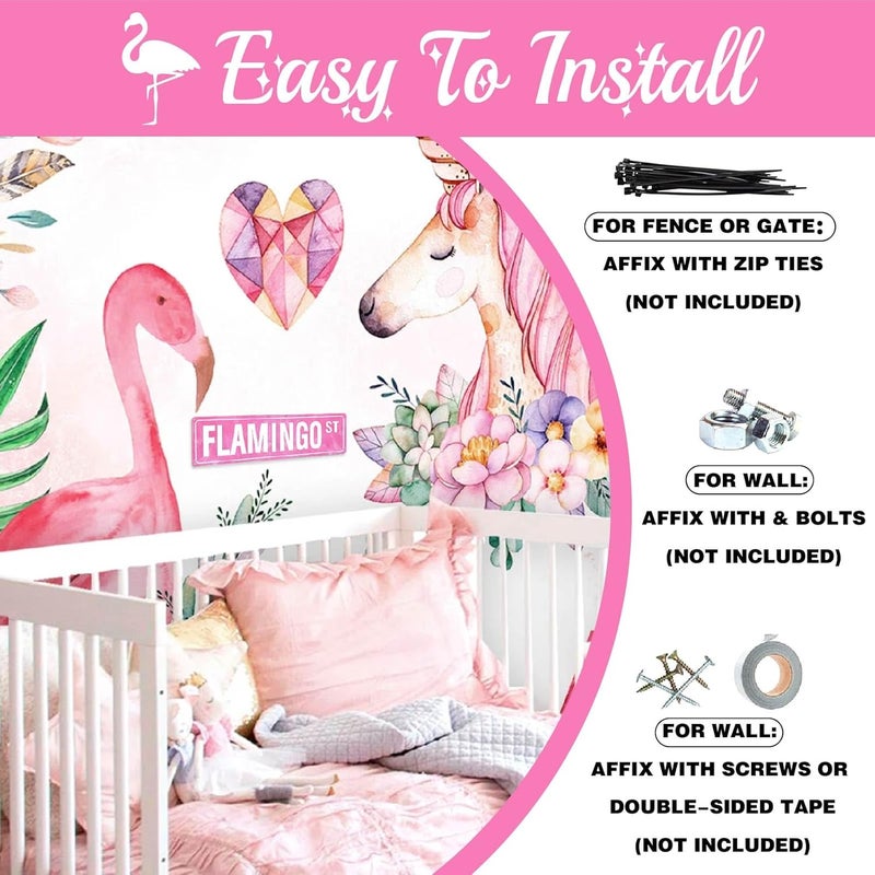 Rasonus Flamingo Gifts for Women Flamingo Decor Pink Wall Decor Girl Room Christmas Decorations Pink Dorm Door Sign Cute Aesthetic Wall Art for Bedroom - Image 4